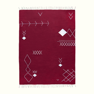 Scattered Stitch Handwoven Wool Rug – Bold Geometric Design on Cotton Base