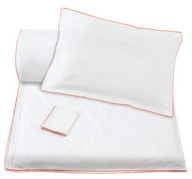 White/Orange Piping Duvet Cover + Pillowcases (600 TC)