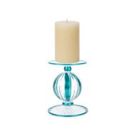 Frosted Sea Blue Color Candle Holder