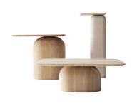 Scandinavian Coffee Table Set of 3 - Beech Pine Wood