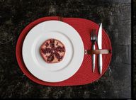 Handmade Woven Oval Red Placemat