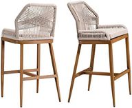 2 High Beech Wood Bar Chairs