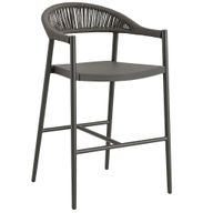 كرسي بار ميامي بإطار معدني حديث ومسند ظهر من الحبال المنسوجة