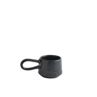 Ashes Black Hammered Pottery Coffee Cup – Fire-Inspired