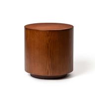 Drum Side Table - Solid Wood & Natural Ash Veneer - Round