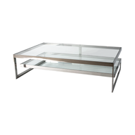Here And There Coffee Table - Stainless Frame - Glass Top