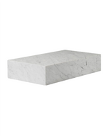 PLINTH Coffee Table - Carrara Marble - With 8 Hidden Wheels