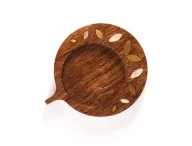 حامل شمعة ليليا - خشب ساج مطعم بعرق اللؤلؤ