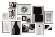 Monochrome Abstract Art (Set of 14)
