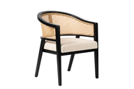 Cane Back Armchair with Herringbone Seat
