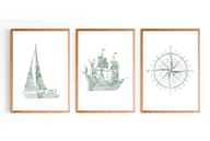 Set of 3 Nautical Prints