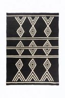 Jewella Handcrafted Wool and Cotton Rug – Bold Geometric Black and White Design