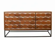 Buffet 04 - Natural Oak With Metal Base