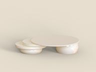 Rock Stack Coffee Table - Cream Round Design