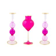 Candlesticks, & vase