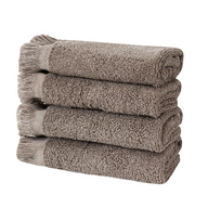 Biscotti Beige Fringe Guest Towel Set