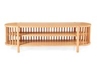 وحدة تلفزيون كاف خشبية بتصميم أنيق مع رفوف مفتوحة