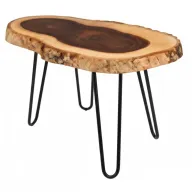 Irregular Wood Top Table With Metal Legs - Acacia Wood