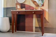 Quadra Console - Mahogany Wood With Bone Inlays