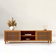 وحدة تلفزيون بيلا بطبقة خشب الأرو الطبيعي والخشب المصنع