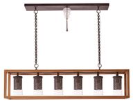 نجفة وودين بوكس من الخشب و النحاس