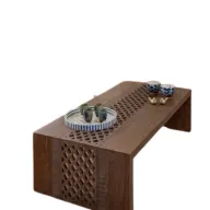 Atom Wooden Coffee Table With Intricate Openwork Detailing