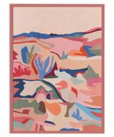 Coral Dreamscape Print with Pink Frame