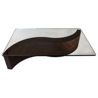 Serpent Coffee Table - Glass Top - Macassar Ebony Base