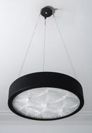 Edfu Disk Ceiling Light-Black - Flower Pattern.