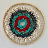 Mati Circle Handmade Wall Hanging in Blue & Red