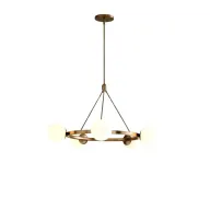 Modern 5-Light Ring Ceiling Lamp in Gold Steel with Opal Glass - YL744