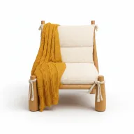 Pillar Beech Wood Upholstered Accent Chair