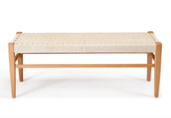 Fernando Woven Bench – Boho-Chic with Solid Beech Frame