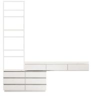 خزانة شانتيل بيضاء حسب الطلب مع وحدة رفوف وتسعة أدراج