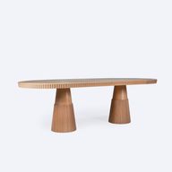 Empire Beech Wood Dining Table With Oak Veneer Finish