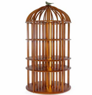 Knowledge Birdcage Shelving Unit - Elegant Wood Veneer