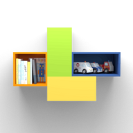 Cube Storage With 2 Open Shelves & Two Closed Units