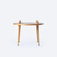 Companion Side Table - Beech Wood & veneer - Round Top