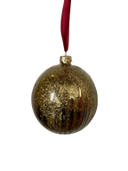 Gold Glitter Ball Christmas Ornaments