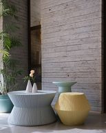 Cupcake Set of 2 Coffee Tables - Fiber Glass - Round Shape