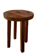 NJ Rough High Stool In Pine Wood - Round Design