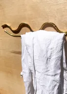 Curvature Brass Towel Holder - Sculptural Modern Bathroom Accent