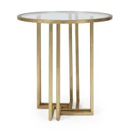 Crux Side Table - Antique Gold Base - Mirror\Glass Top