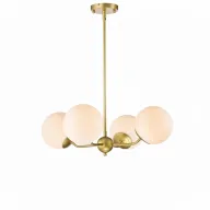 Modern Steel Ceiling Lamp With 4 Opal Globes Gold - YL736