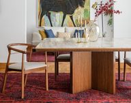 Fluted Dining Table - Wooden Top