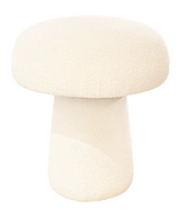 Mushroom Pouf - Off White Boucle - Plush Upholstery