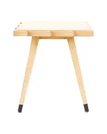 Leaf Side Table - Raw - Oak Wood With Slanted Legs - Square