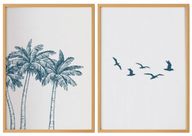 Beach Blue Sketch Set of 2