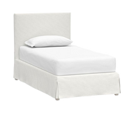 Raha Slipcover Sleek Bed With Upholstered Bed Base