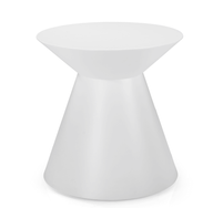 Cone Side Table - Fiber Glass - White - Round Top